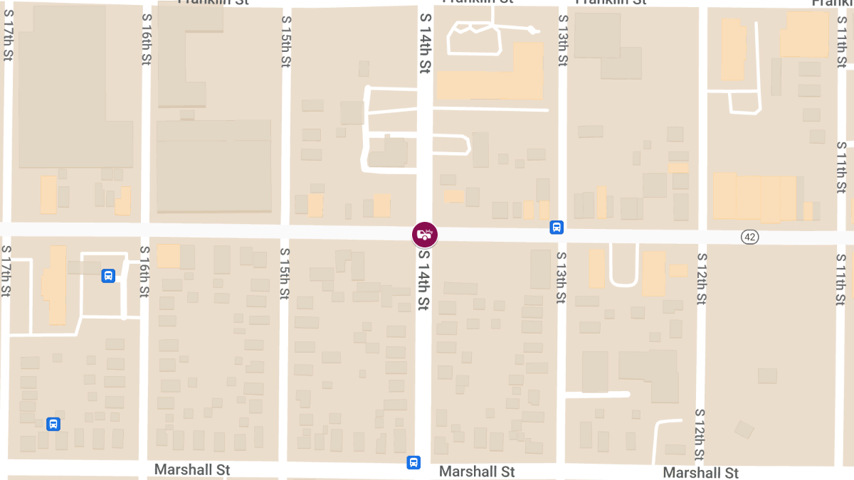 Two-Vehicle Crash at Washington St and South 14th St