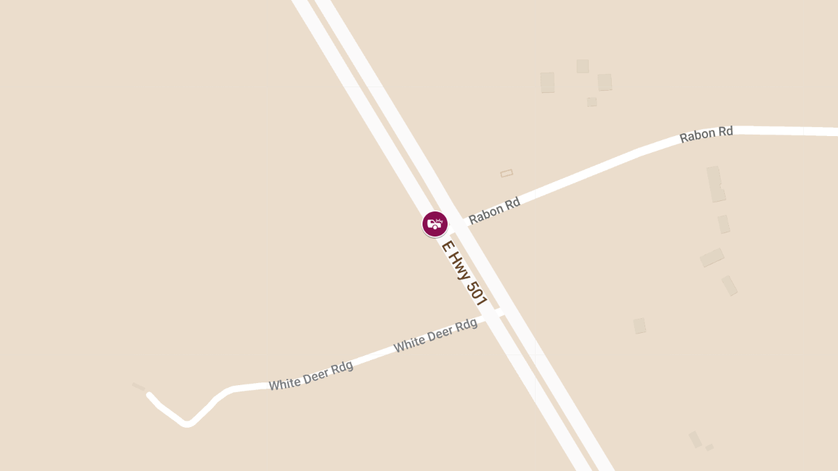 Two-Vehicle Crash with Entrapment on East Highway 501 near White Deer Ridge
