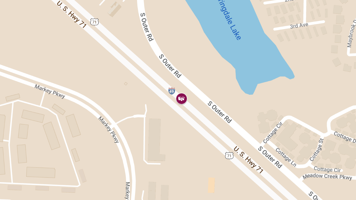 Vehicle Accident on I-49 Southbound at MM 171.8