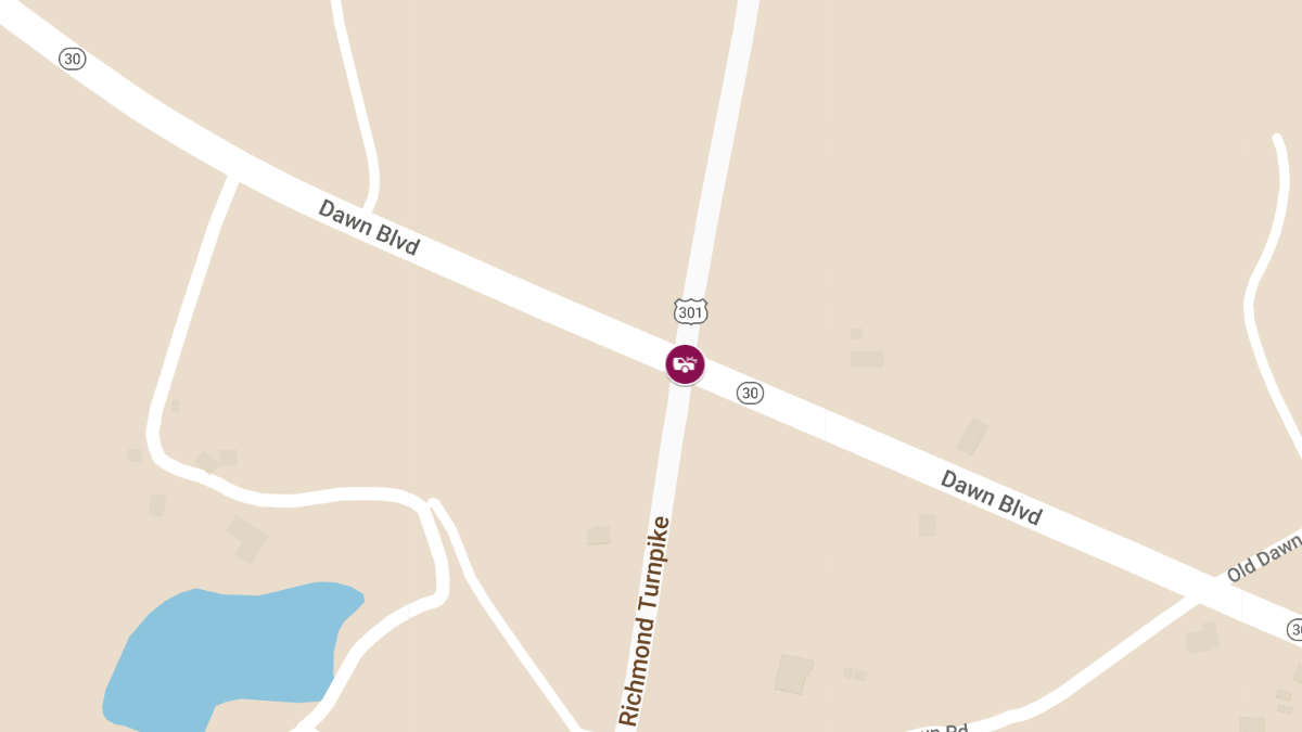 Vehicle Accident with Injuries at Dawn Blvd and Richmond Turnpike