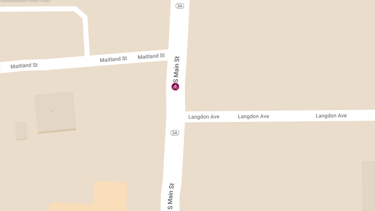 Vehicle-Bicycle Crash with Injuries on South Main St near Langdon Ave
