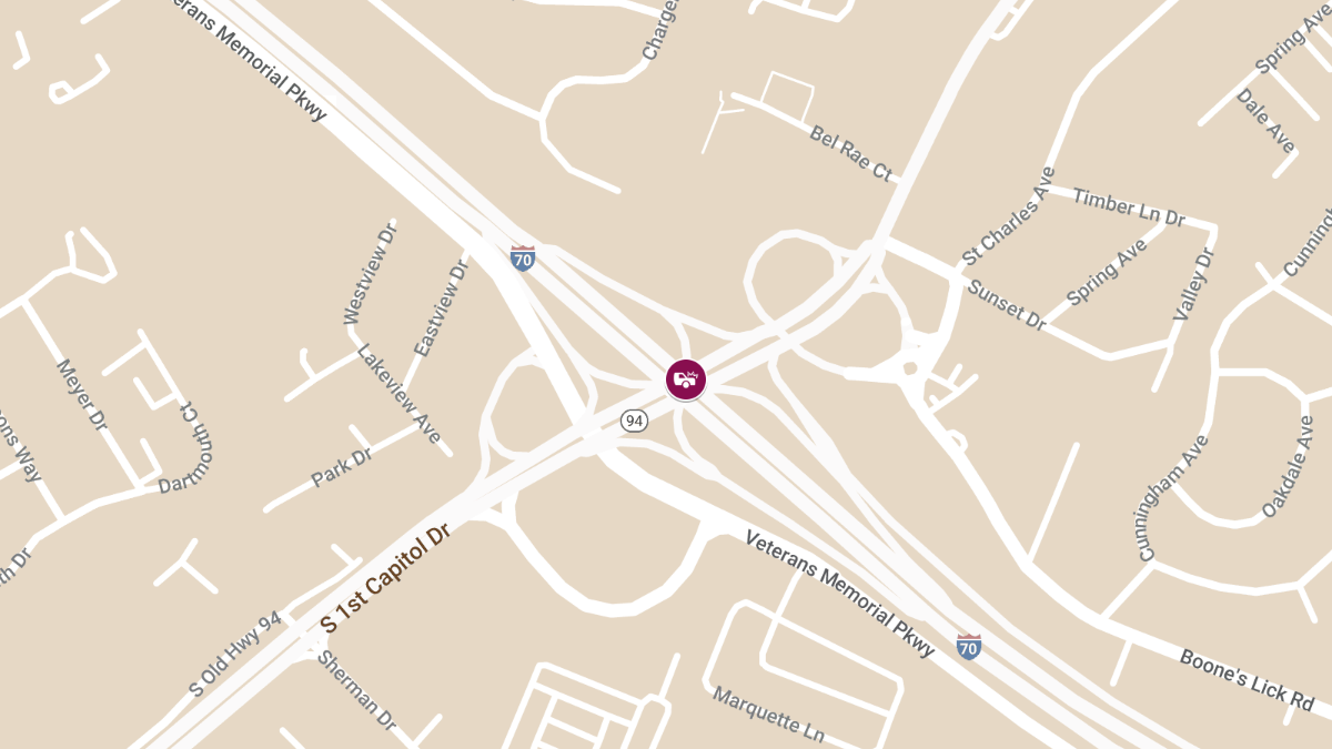 Vehicle Collision on Interstate 70 Eastbound at First Capitol Drive