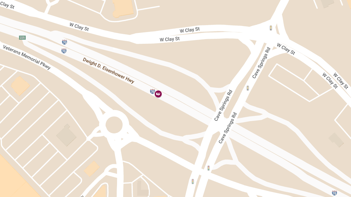 Vehicle Collision on Interstate 70 West of Cave Springs