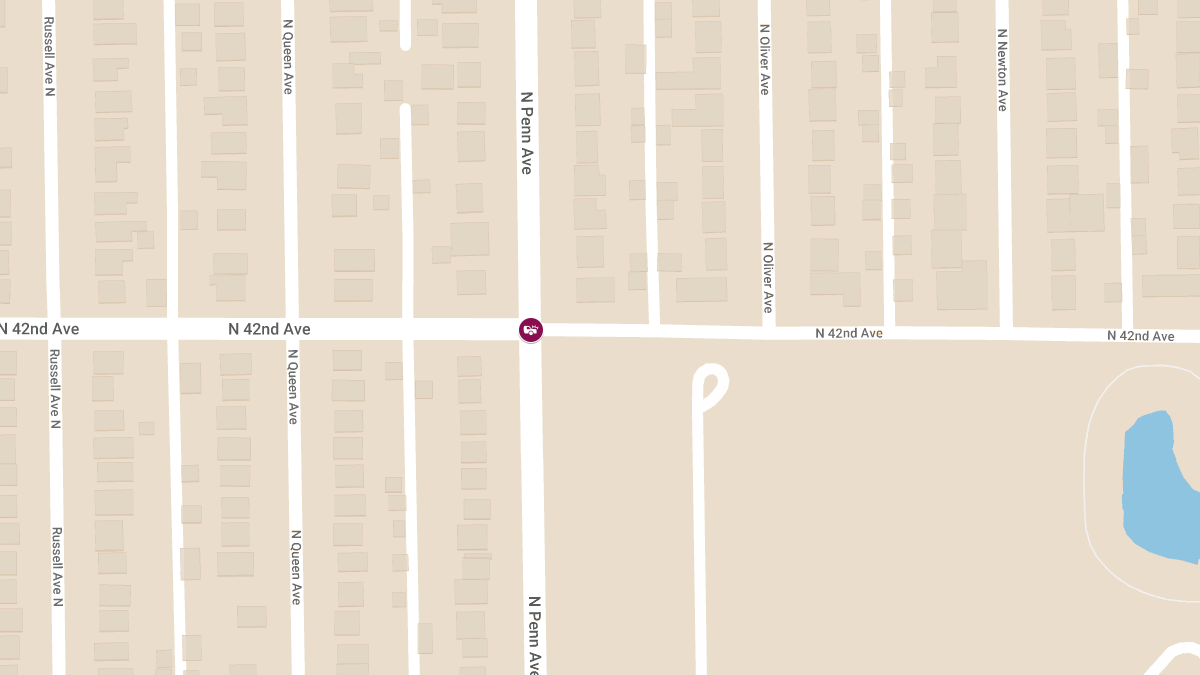 Vehicle Collision with Injuries at 42nd Ave N & Penn Ave N