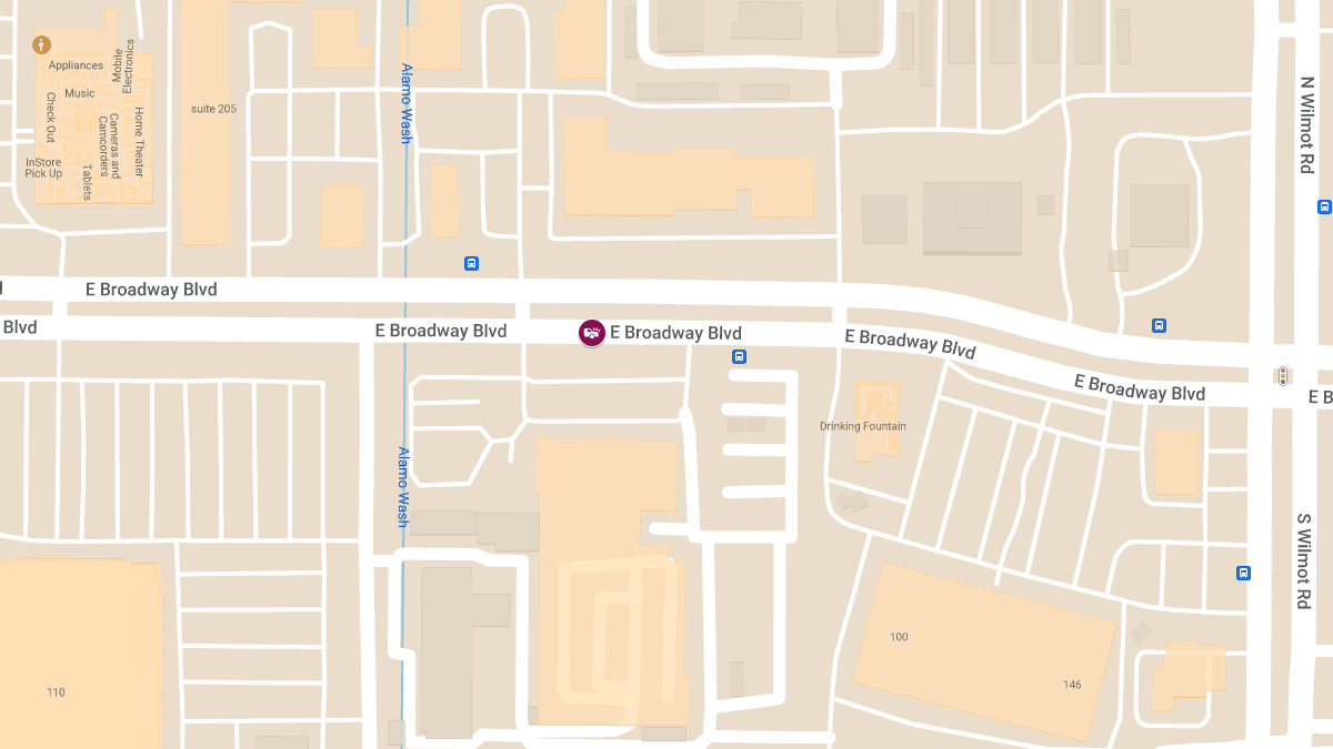 Vehicle Collision with Injuries at 6100 East Broadway Blvd