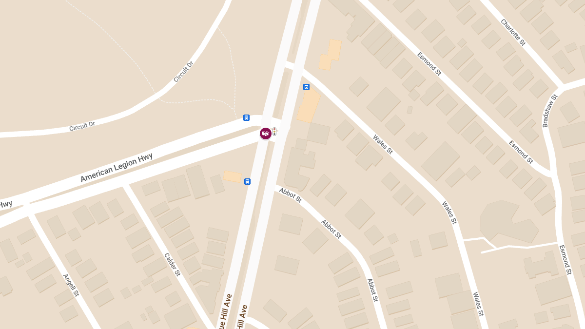 Vehicle Collision with Injuries at Blue Hill Ave & American Legion Hwy