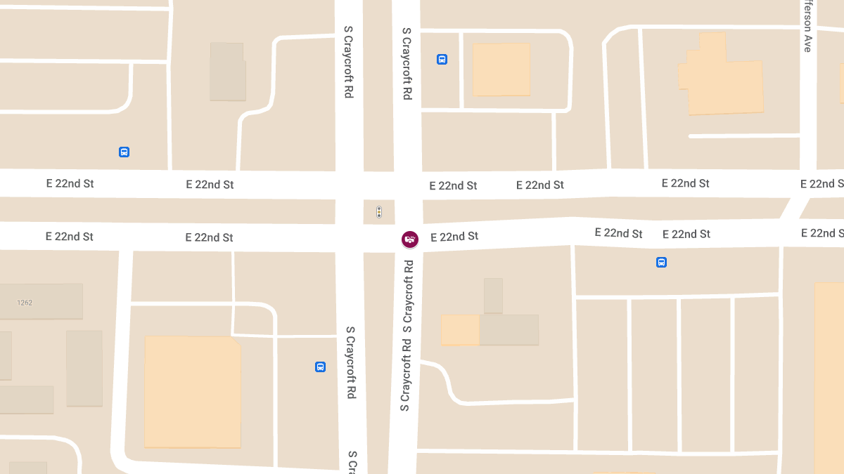 Vehicle Collision with Injuries at E 22nd St and S Craycroft Rd