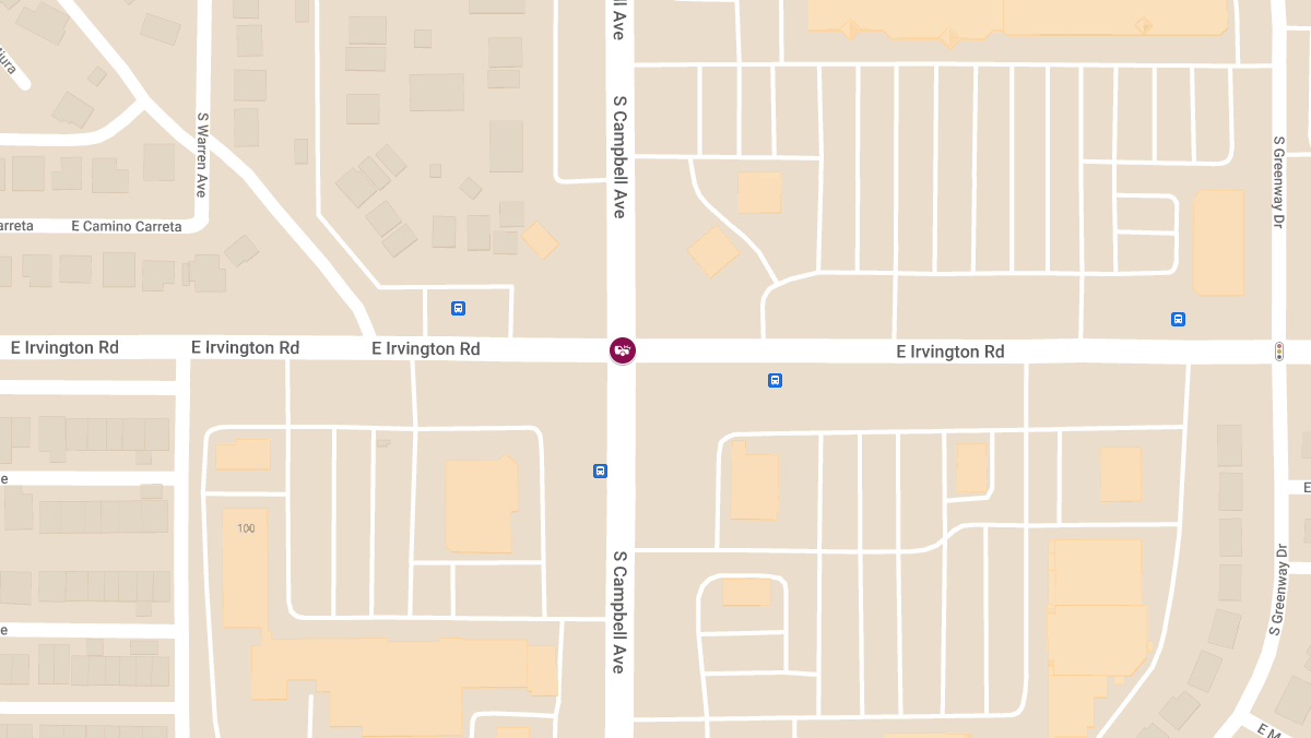 Vehicle Collision with Injuries at E Irvington Rd & S Campbell Ave