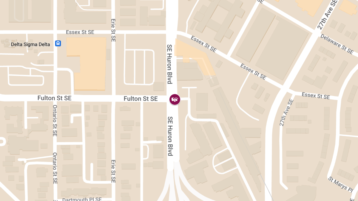 Vehicle Collision with Injuries at Fulton St SE & Huron Blvd SE