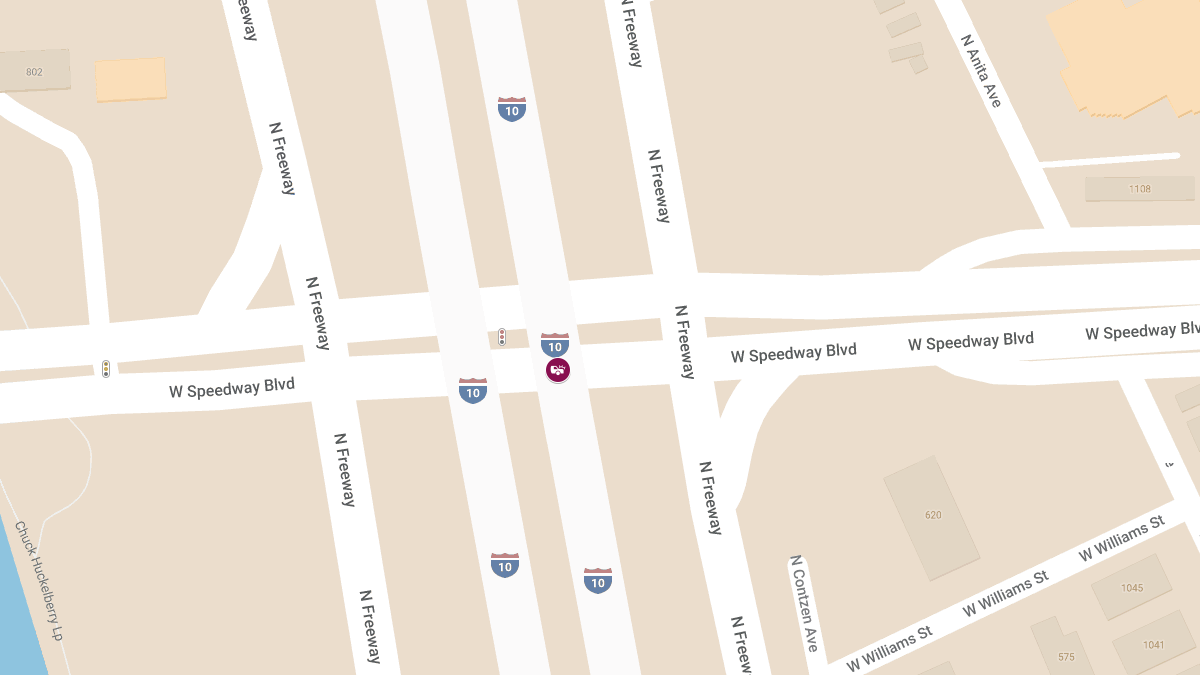 Vehicle Collision with Injuries at I-10 E & W Speedway Blvd