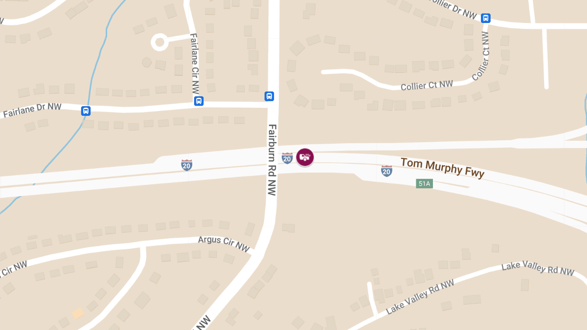 Vehicle Collision with Injuries at I-20 E & Fairburn Rd NW
