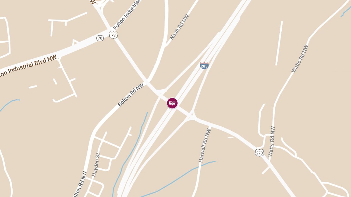 Vehicle Collision with Injuries at I-285 S & Donald Lee Hollowell Pkwy NW