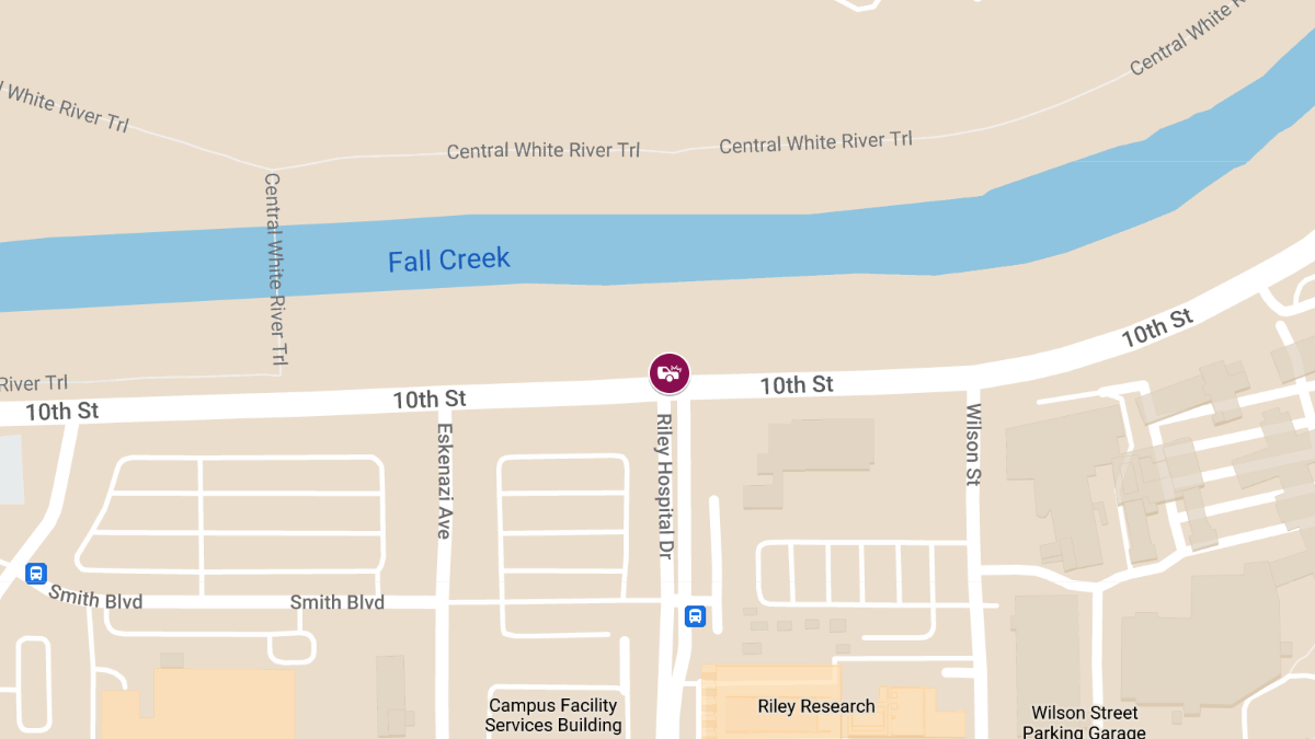 Vehicle Collision with Injuries at W 10th St & Riley Hospital Dr