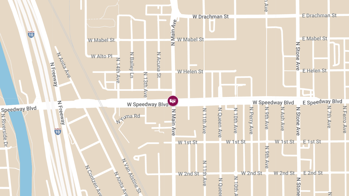 Vehicle Collision with Injuries at W Speedway Blvd & N Main Ave