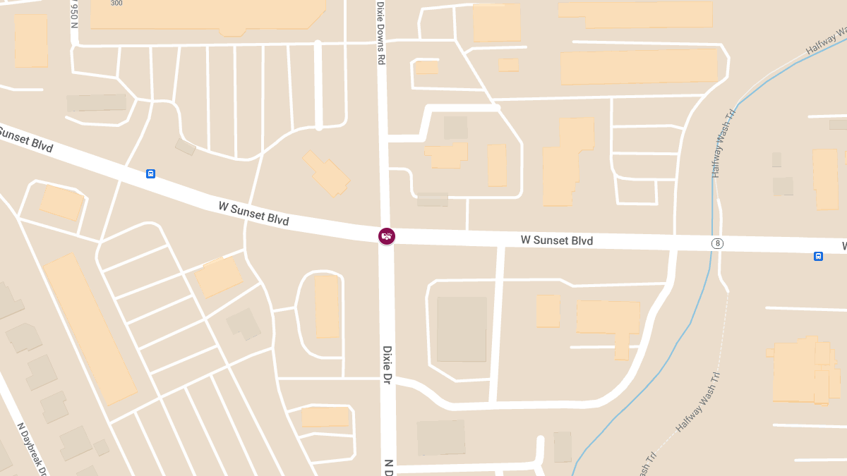 Vehicle Collision with Possible Injuries at Dixie Dr & Sunset Blvd