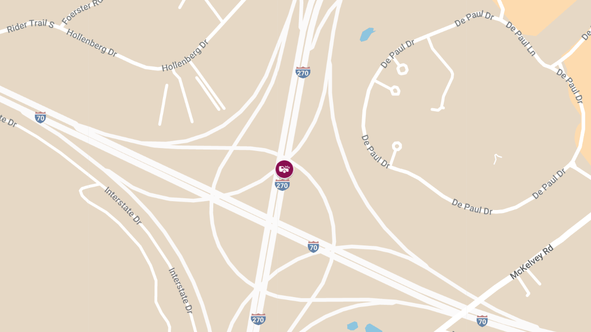 Vehicle Crash on Southbound Interstate 270 North of Interstate 70