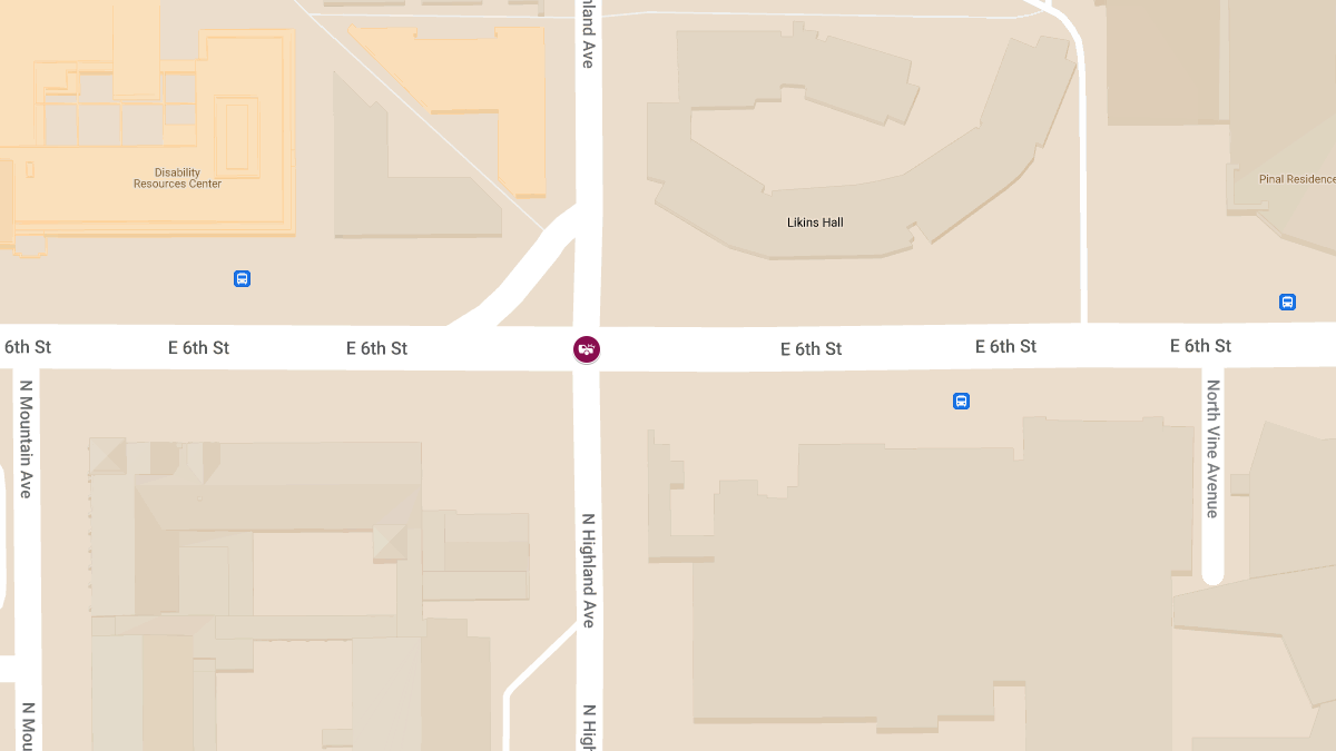 Vehicle Crash with Injuries at E 6th St & N Highland Ave