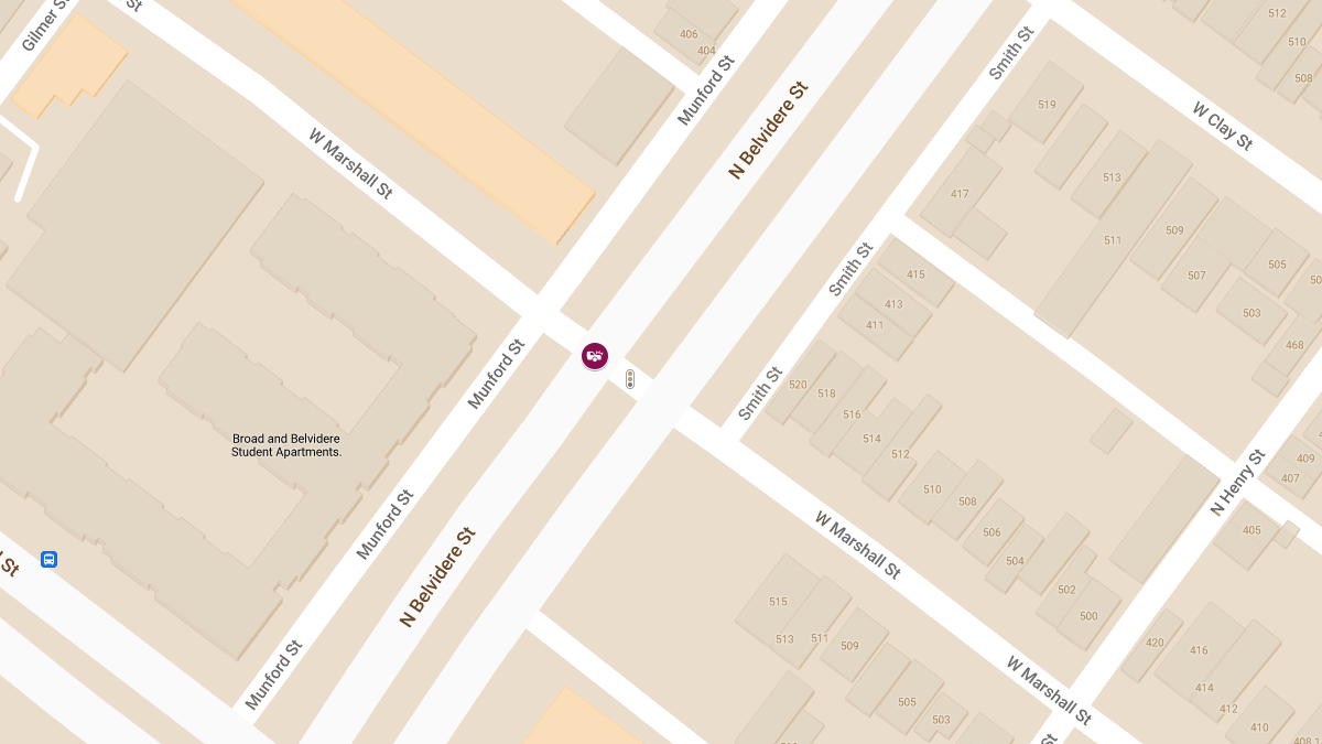 Vehicle Crash with Injuries at N Belvidere St & W Marshall St