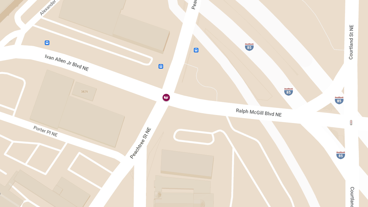 Vehicle Crash with Injuries at Peachtree St NE and Ralph McGill Blvd NE