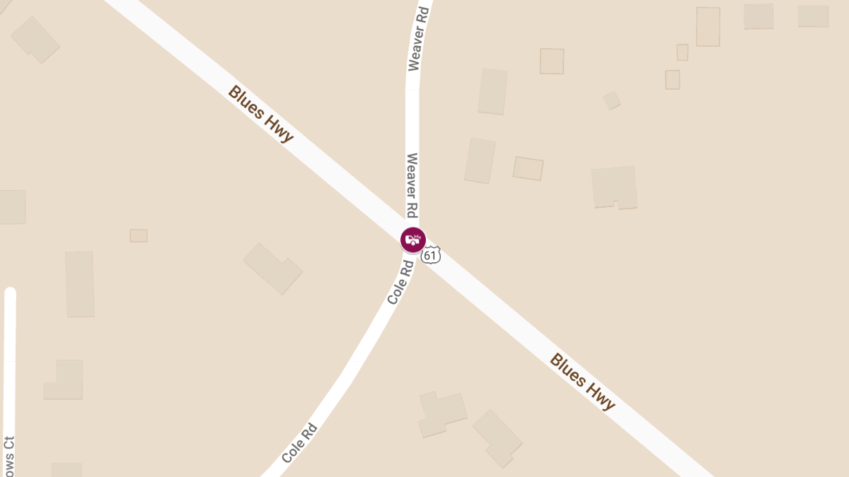 Vehicle Crash with Injuries on Southbound US-61 at Cole Rd