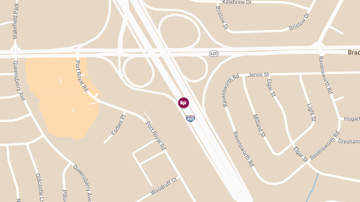 Vehicle Crash with Injury on I-495 NB (Inner Loop) Before VA-620 (Exit 54)