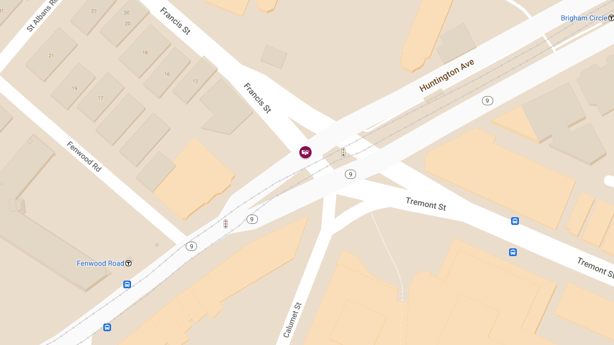 Accident With Injuries at Francis St & Huntington Ave