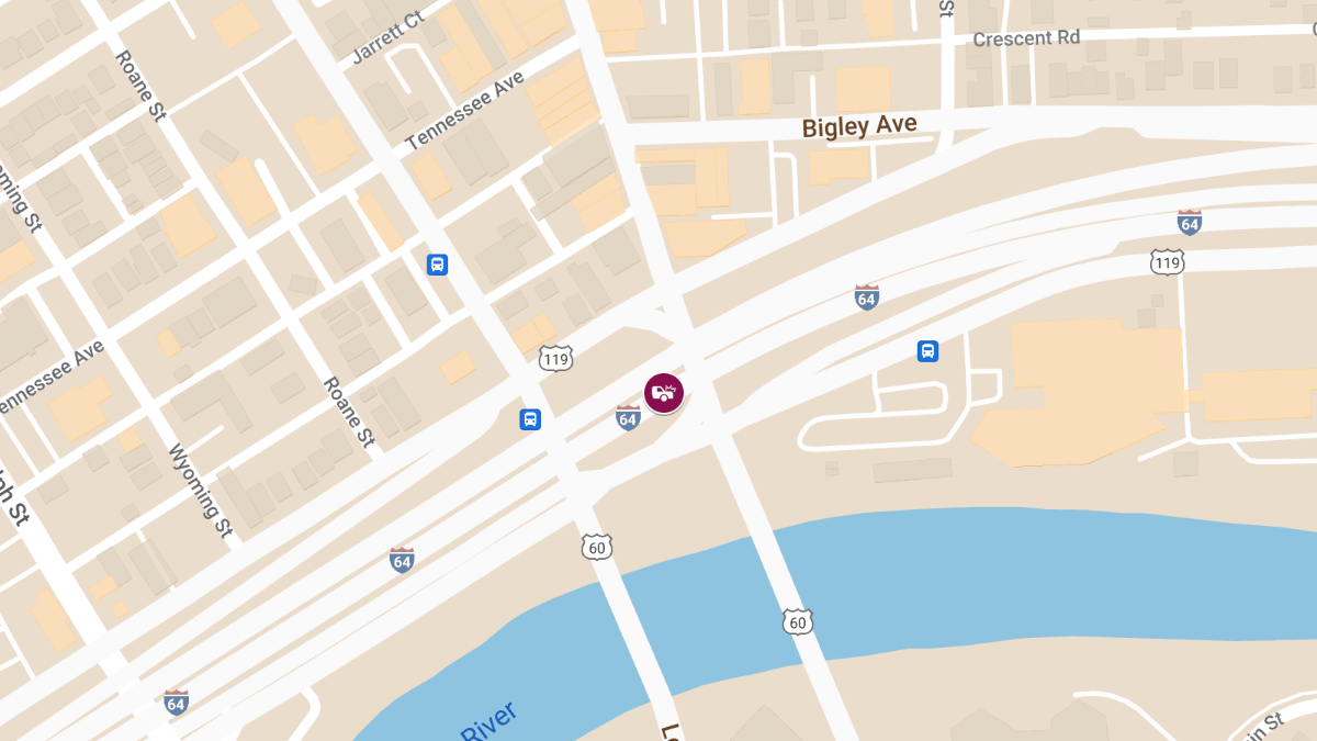 Accident With Injuries at I-64W & Washington St Exit