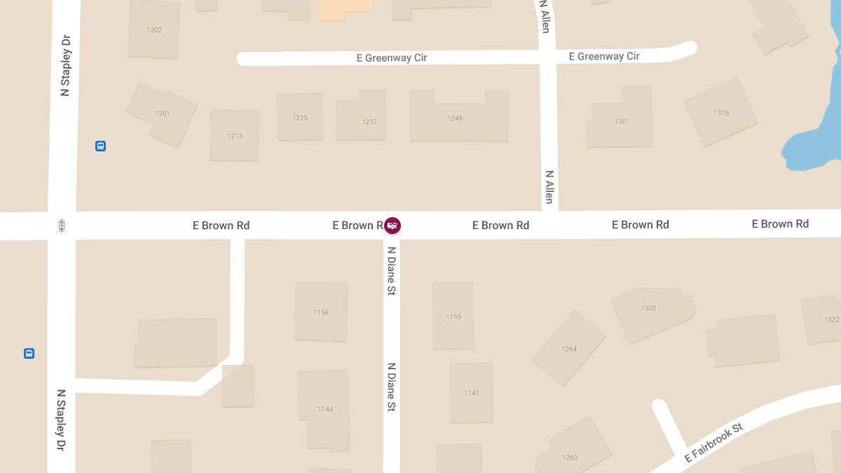 Accident with Injuries at E Brown Rd and N Diane St