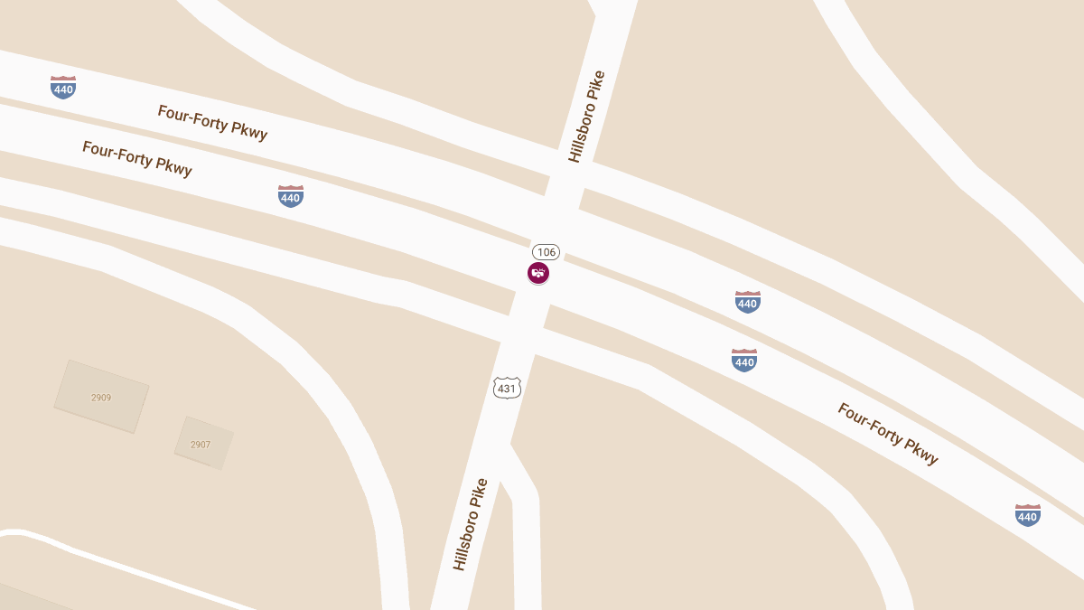 Accident with Injuries at Hillsboro Pike / I440 W Ent Ramp