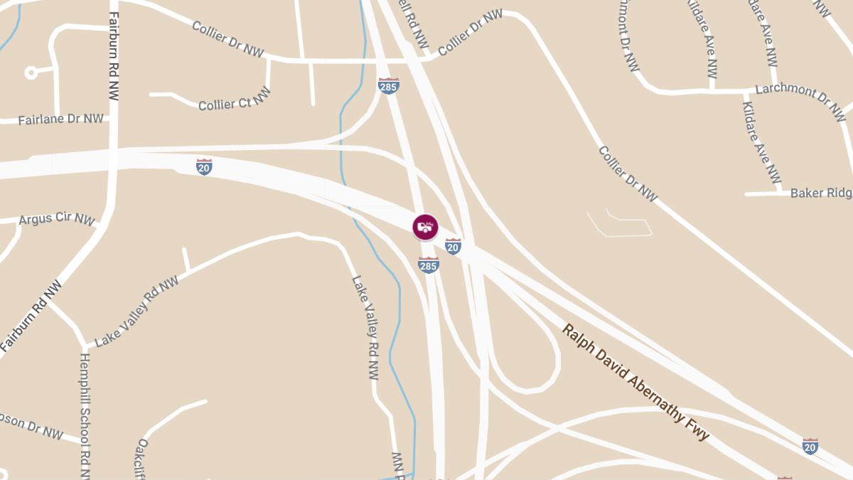 Accident with Injuries at I-20 W & I-285 S