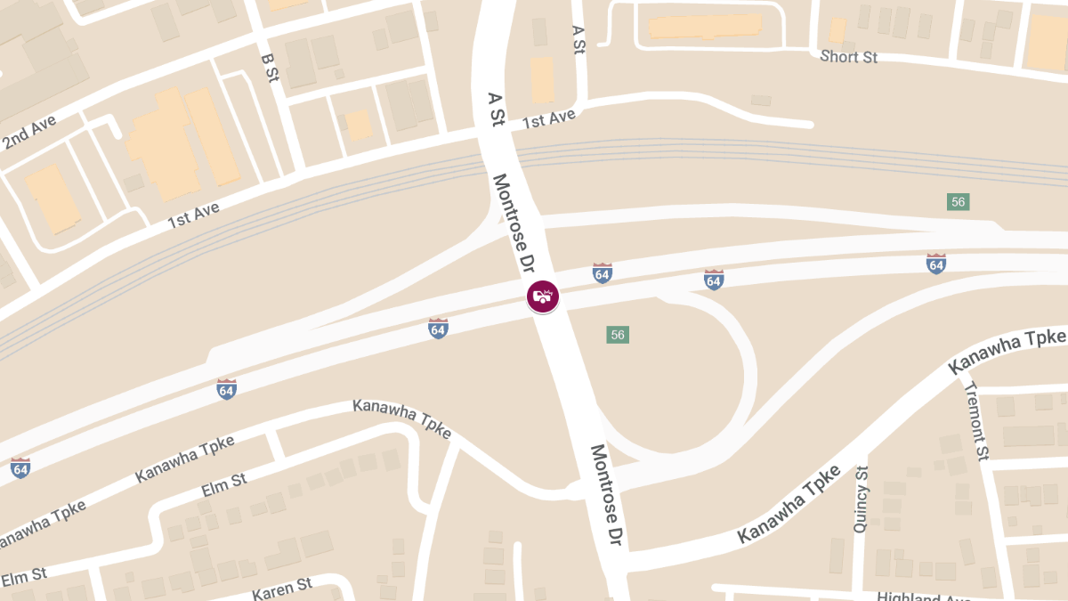 Accident with Injuries at I-64W & Montrose Dr Exit