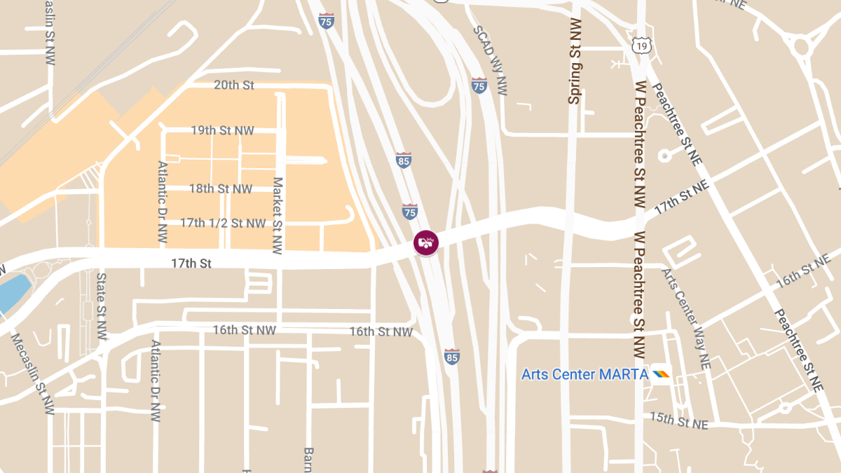 Accident with Injuries at I-75 S & I-85 N in Perkerson
