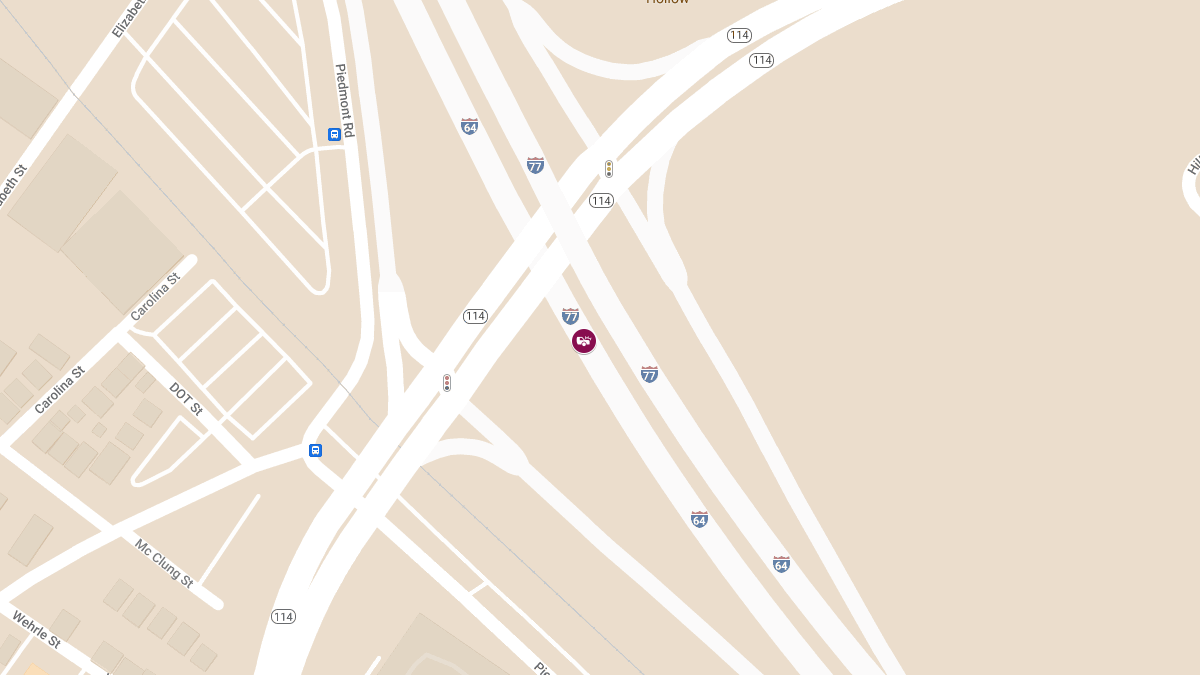Accident with Injuries at I-77S & I-64W Access