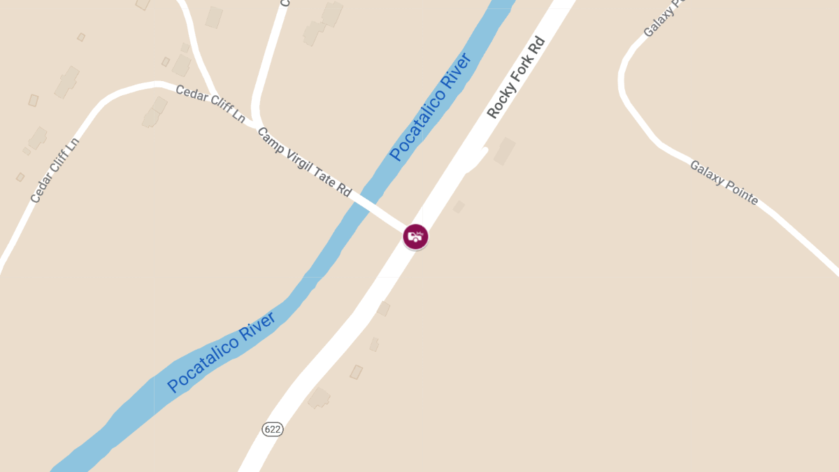 Accident with Injuries at Rocky Ford Rd & Camp Virgil Tate Rd