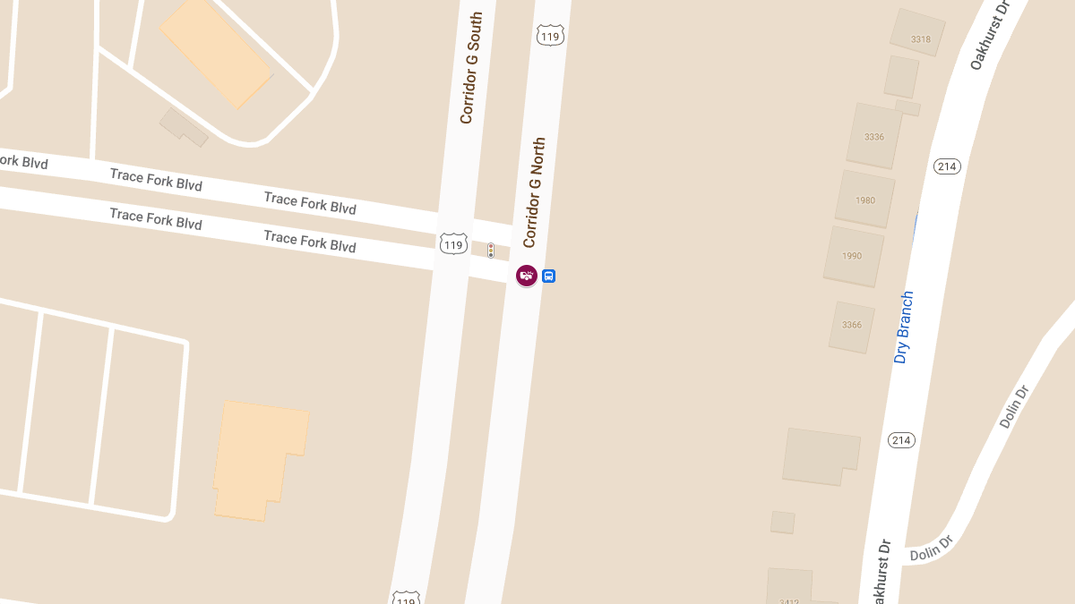 Accident with Injuries on Corridor G North at Trace Fork Blvd