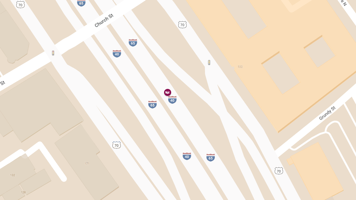 Accident with Injuries on I-40 West at MM 208 Near Church St