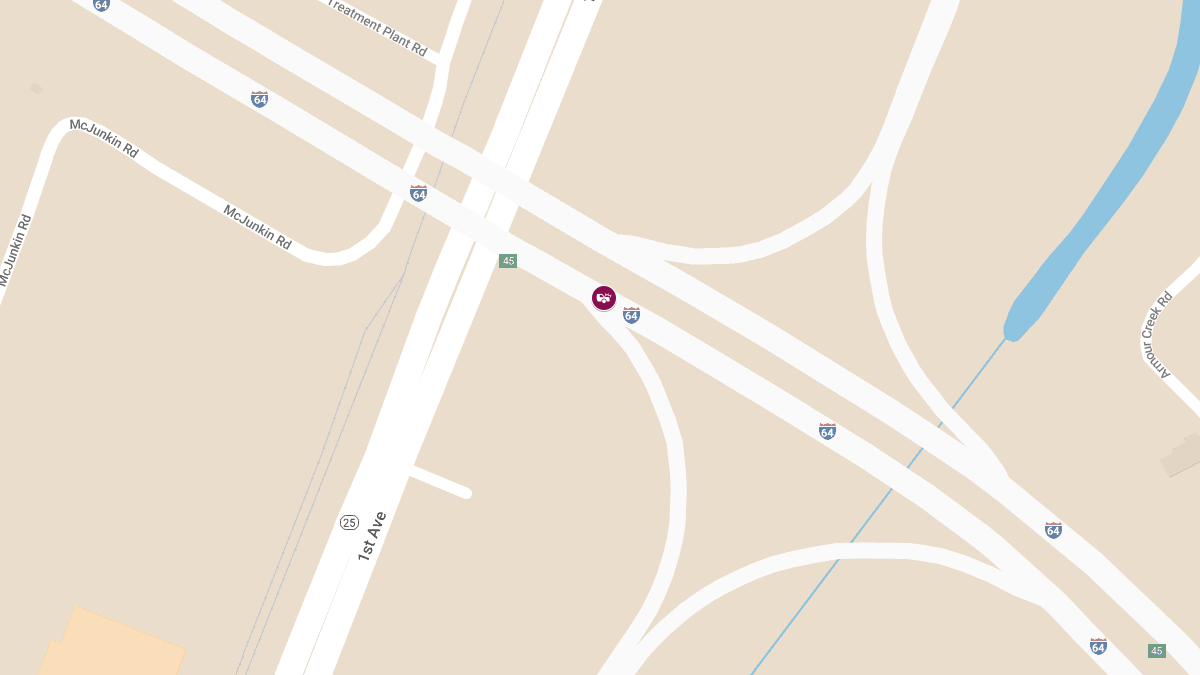 Accident with Injuries on I-64W at Nitro Exit