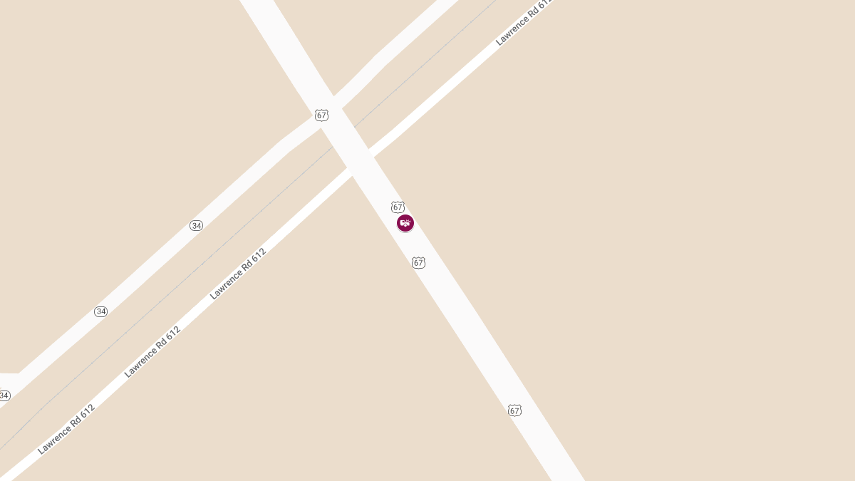 Accident with Injuries on U.S. Highway 67 Near State Highway 34