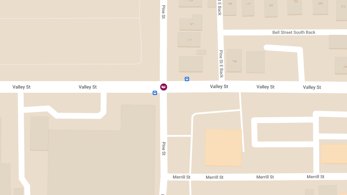 Accident with Injury at Valley St & Pine St