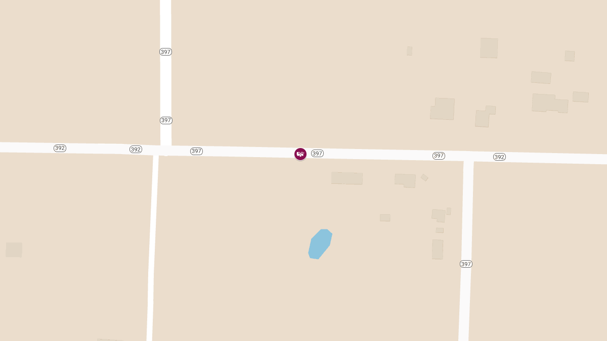 Accident with Injury on WB State Highway 392, 2.2 Miles West of State Highway 397