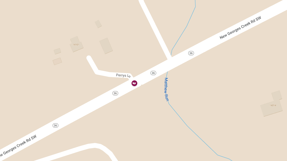 Auto Accident at New Georges Creek Rd & Perrys Lane