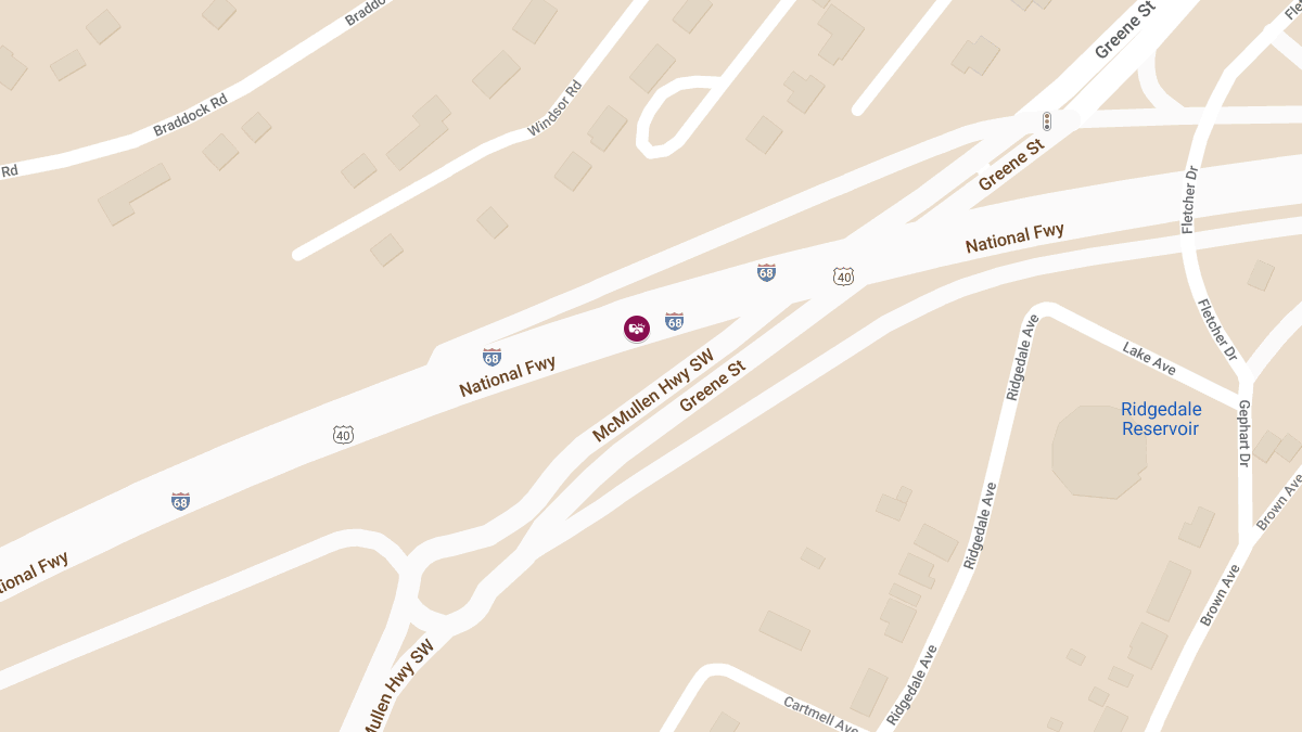 Auto Accident with Injuries on I-68 Westbound at Mile Marker 52