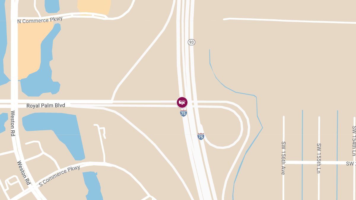 Auto Crash with Injuries and Roadblock at I-75 SB & Royal Palm Blvd
