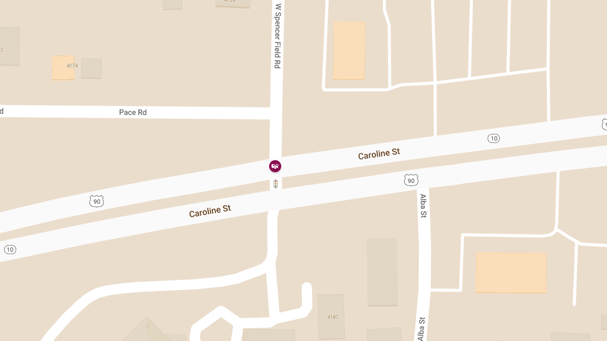 Auto Crash with Injuries at US-90 and W Spencer Field Rd