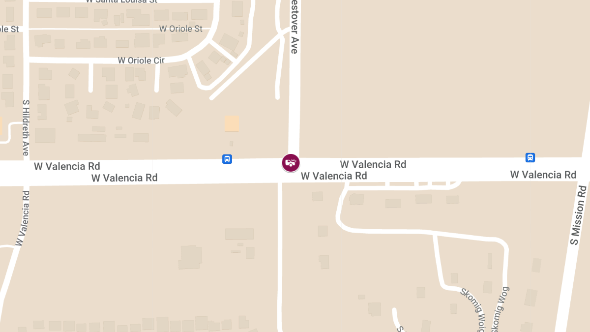Car Crash with Injuries on Westover Ave South of Valencia Rd