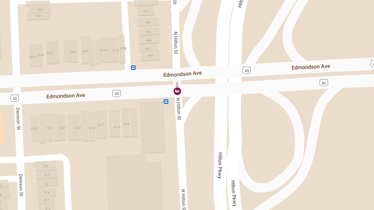 Collision With Injuries at N Hilton St & Edmondson Ave
