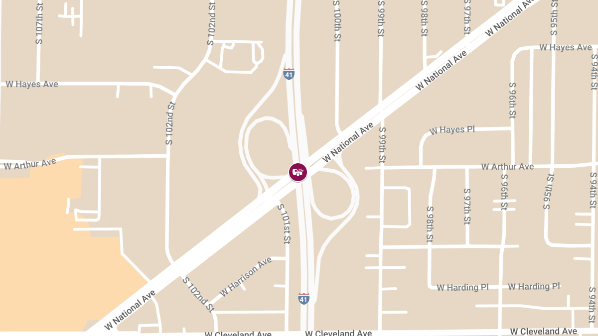 Collision at NB 41/45/894 & National Ave