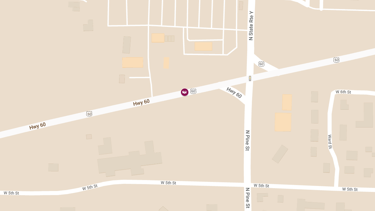 Collision at US 60 Just West of Diggins