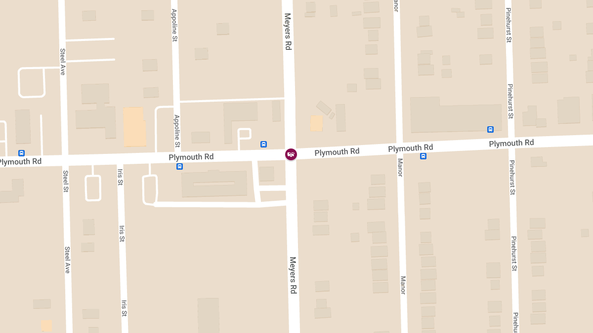 Collision with Injuries Blocking Traffic at Meyers Rd & Plymouth Rd