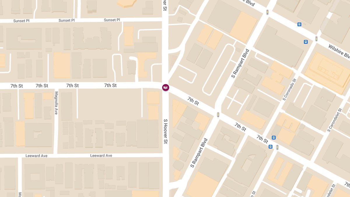 Collision with Injuries Reported at S Hoover St & W 7th St